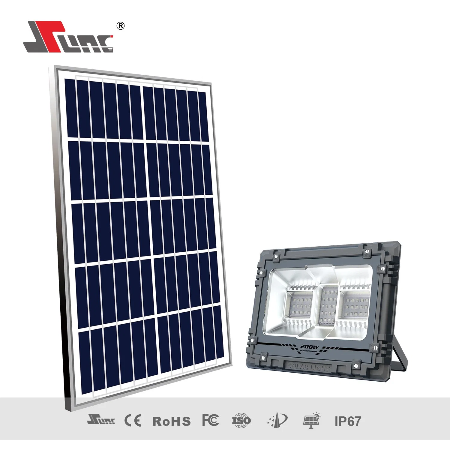 IP65 Waterproof Solar Powered RGB Flood Light 200W for Garden