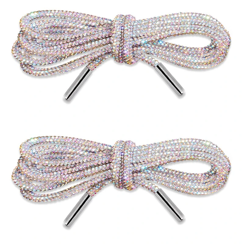 Rhinestone Shoe Laces for High-End Shoes Hats Clothing