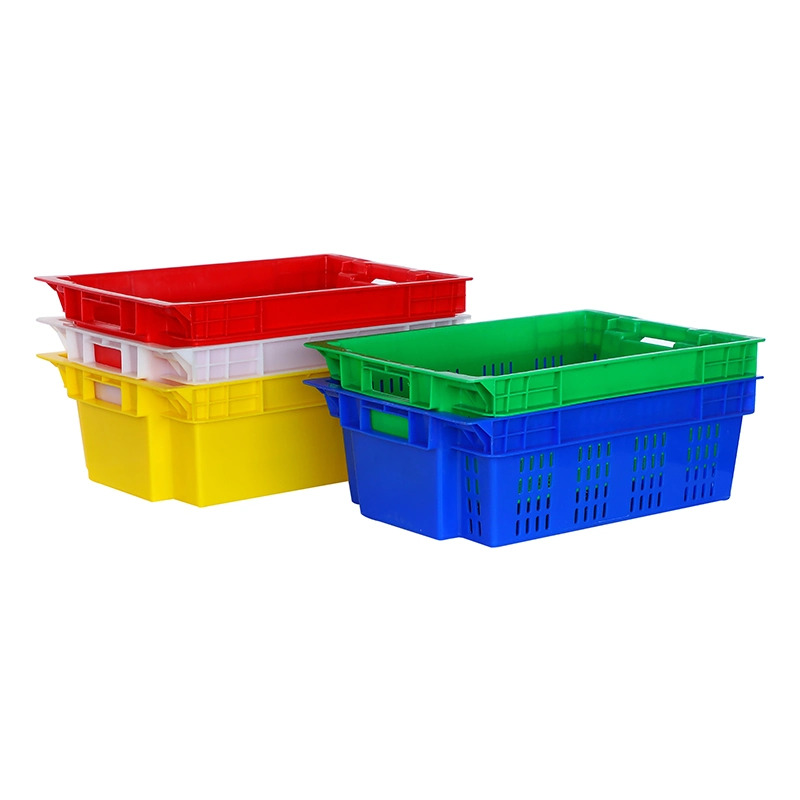 Factory Wholesale/Supplier Plastic Storage Tote Crates Basket for Meat Milk Egg Vegetable Fruit Transport