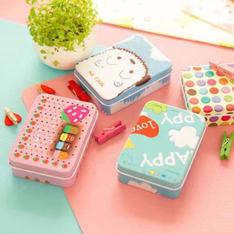 Rectangular Tin Box Empty Tin Box Containers Portable Tea Storage Container with Lid Home Storage Box for Tea Candy