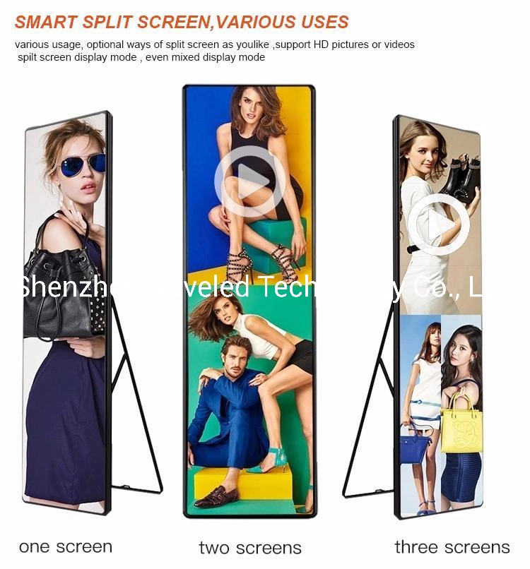 Indoor Portable Free Standing Moveable Promotional Advertising Pixel 2.5mm/3mm LED Digital Poster Screen Display