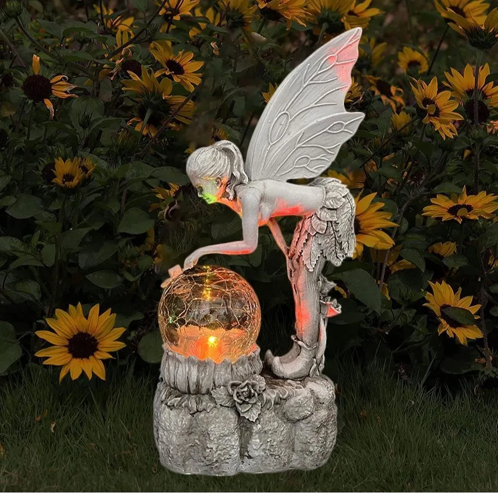 Garden Angel figUrine Solar Light Outdoor Decoration Fairy Garden Statue لساحة فناء مرج ديكور فنى زخرفة 19996