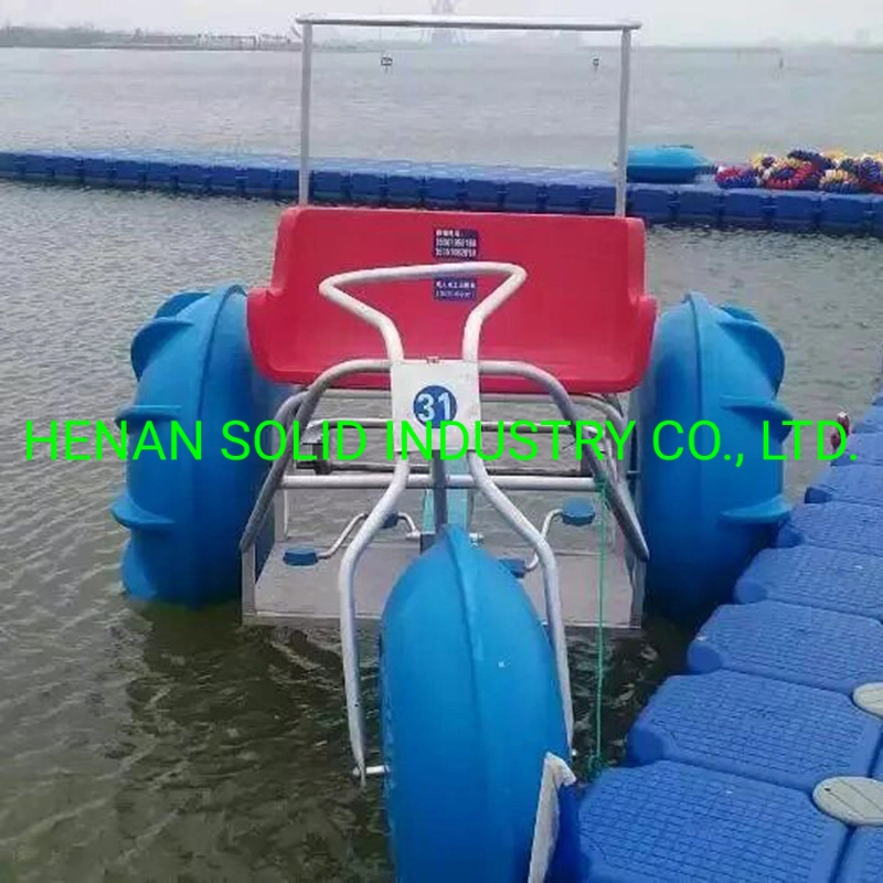 Top Quality Plastic Water Entertainment Tricycle, Stainless Steel Big Wheel Water Bicycle