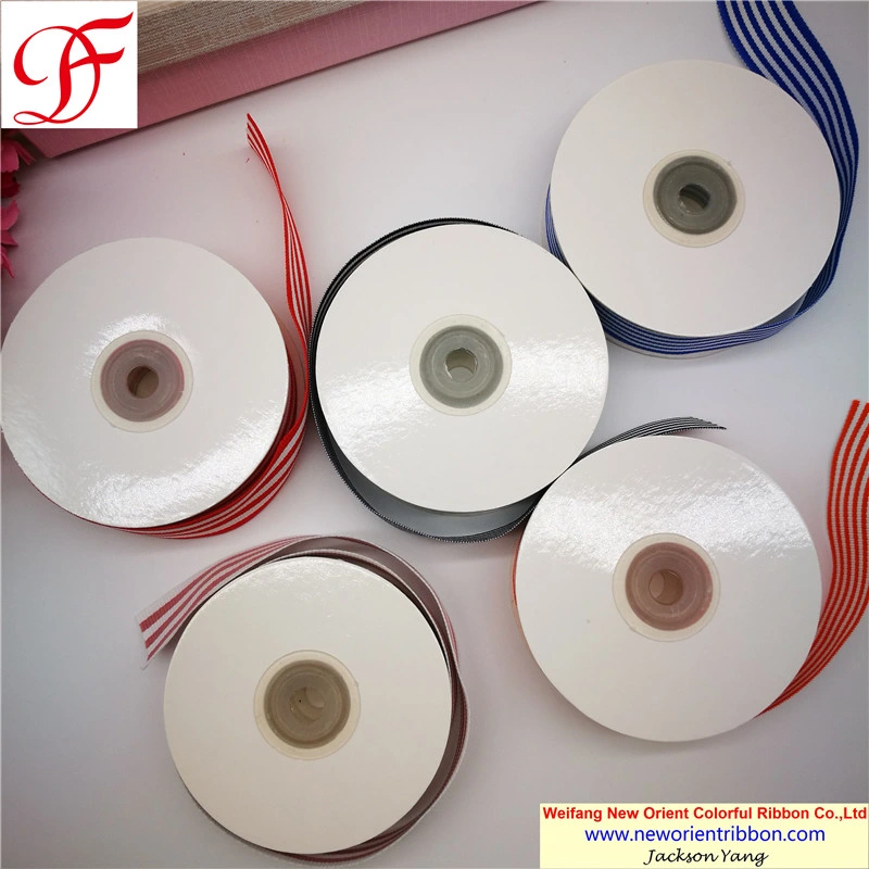 Color Woven Stripe Ribbon for Gifts/Wrapping/Garments/Decoration Directly From Famous Leading Ribbon Factory in China