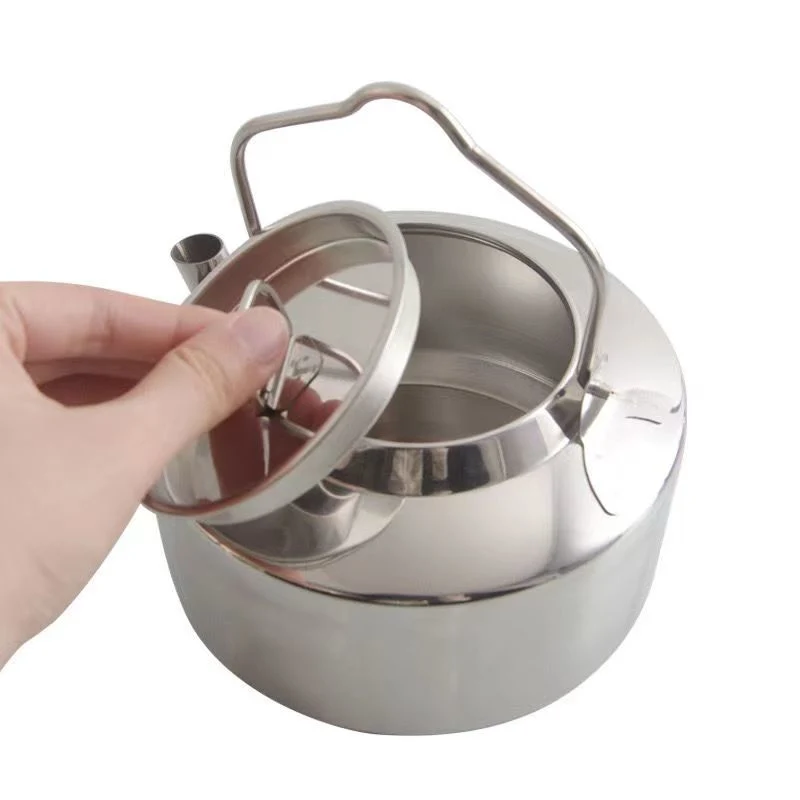 Zhongte Steel Kettle Stainless Steel Boiling Water Camping Teapot for Outdoor