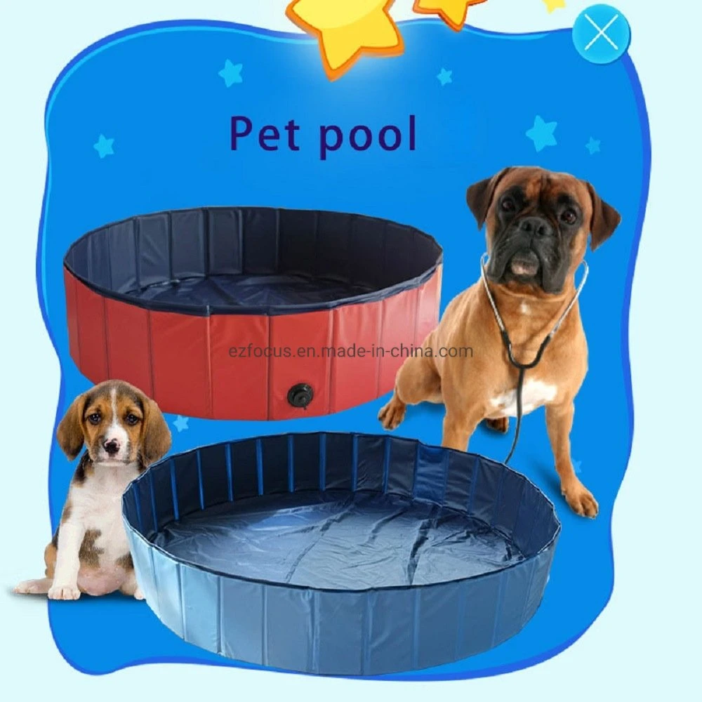 Foldable Pet Bath Tub for Large or Medium Sized Dogs Outdoor PVC Swimming Bathing Tub Kiddie Pool for Dogs and Cats Wbb17374