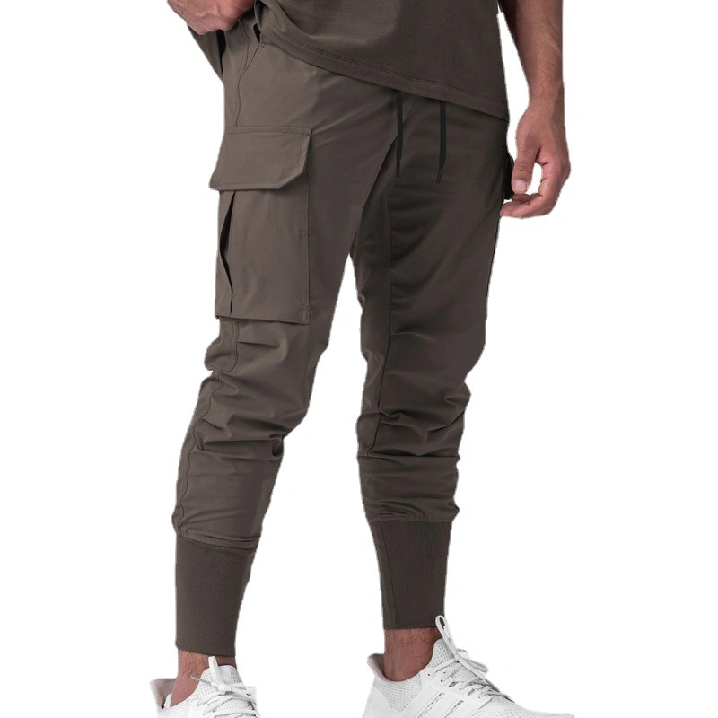 Ripstop Fabric Men Cargo Pants with Side Flap Utility Pockets Men Cotton Pants