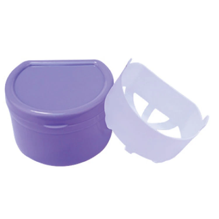 Dental Plastic Retainer Case Storage Denture Box with Basket Net Custom Logo