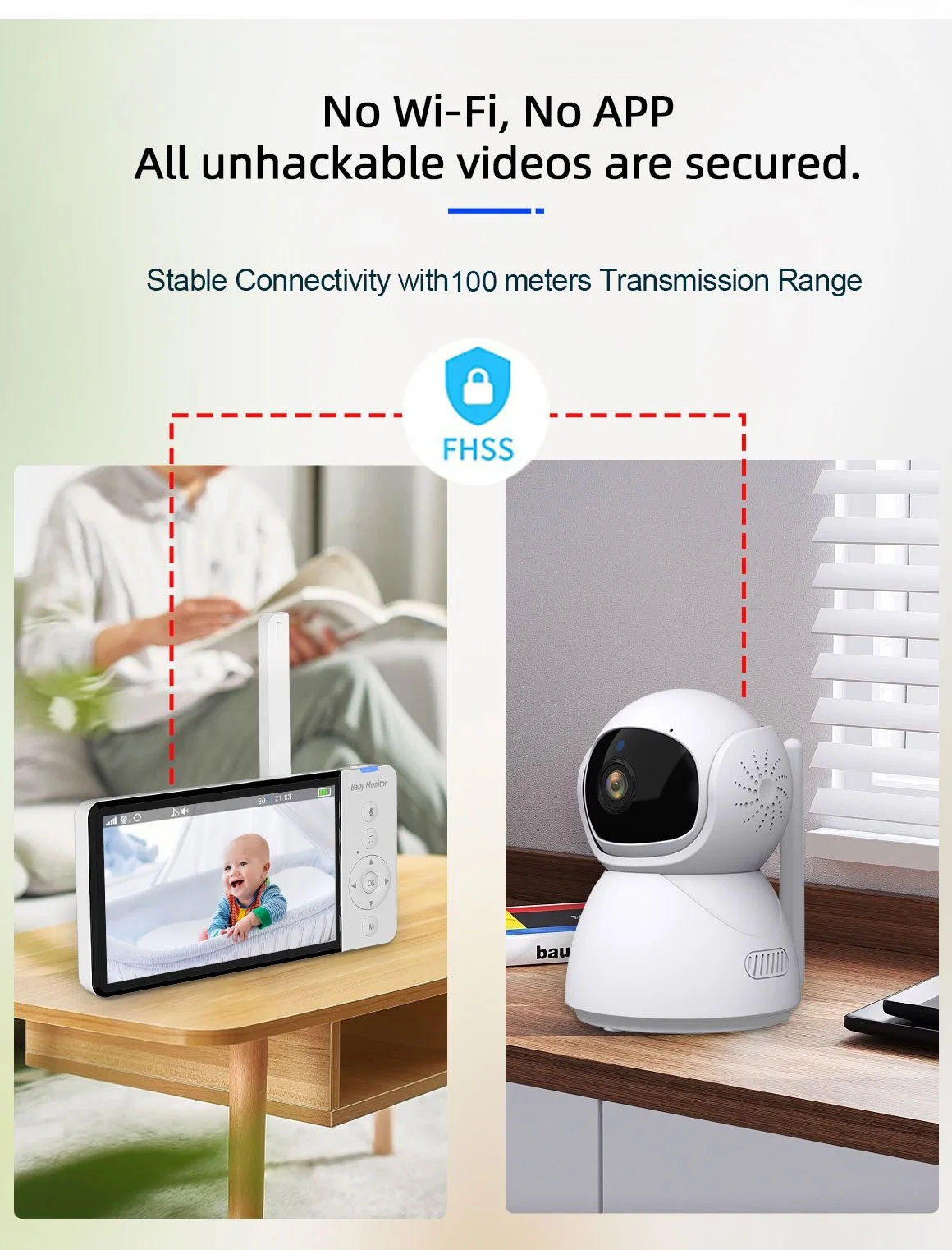 New 5" IPS Baby Monitor with Smart Camera Surveillance Two Way Talk Night Vison LCD Display Baby Monitoring Camera