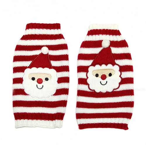 2016 Cartoon Santa Claus Red Tricot Pet Natal camisolas