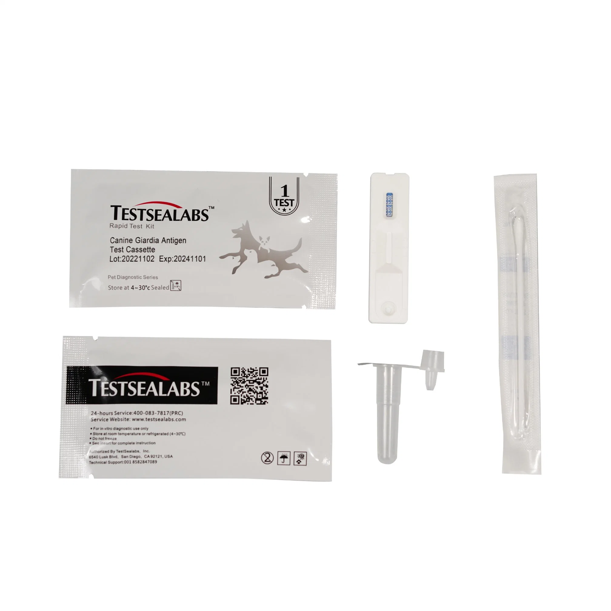 Kit de diagnostic vétérinaire Feline Giardia Test de l'antigène F-GIA Ag