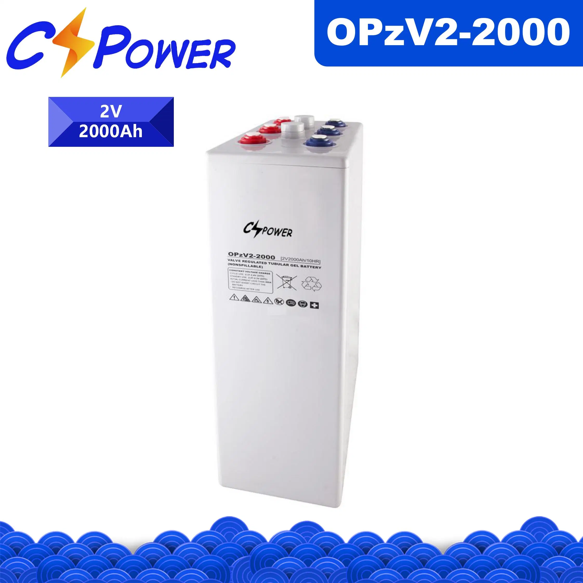 بطارية Cspower Opzv-Gel-Tubular-Battery/Opzv-Solar-Power-Battery 2V 2000ah لطاقة الاتصالات/النظام الشمسي