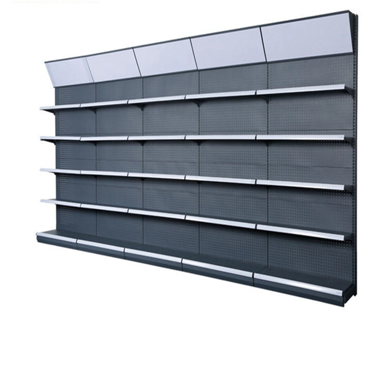 Kundengebundene Single Seite Supermarkt Regale Ausrüstung Lebensmittel Regal Metall Gondel Rack-Metalldisplay