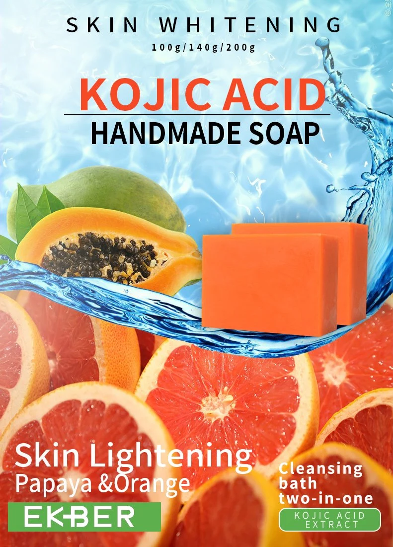 Organic Whitening Acne-Aid Face Care Mint Cleansing Body Orange Papaya Smoothing Kojic Acid Soap Wholesale/Supplier Moroccan Soap