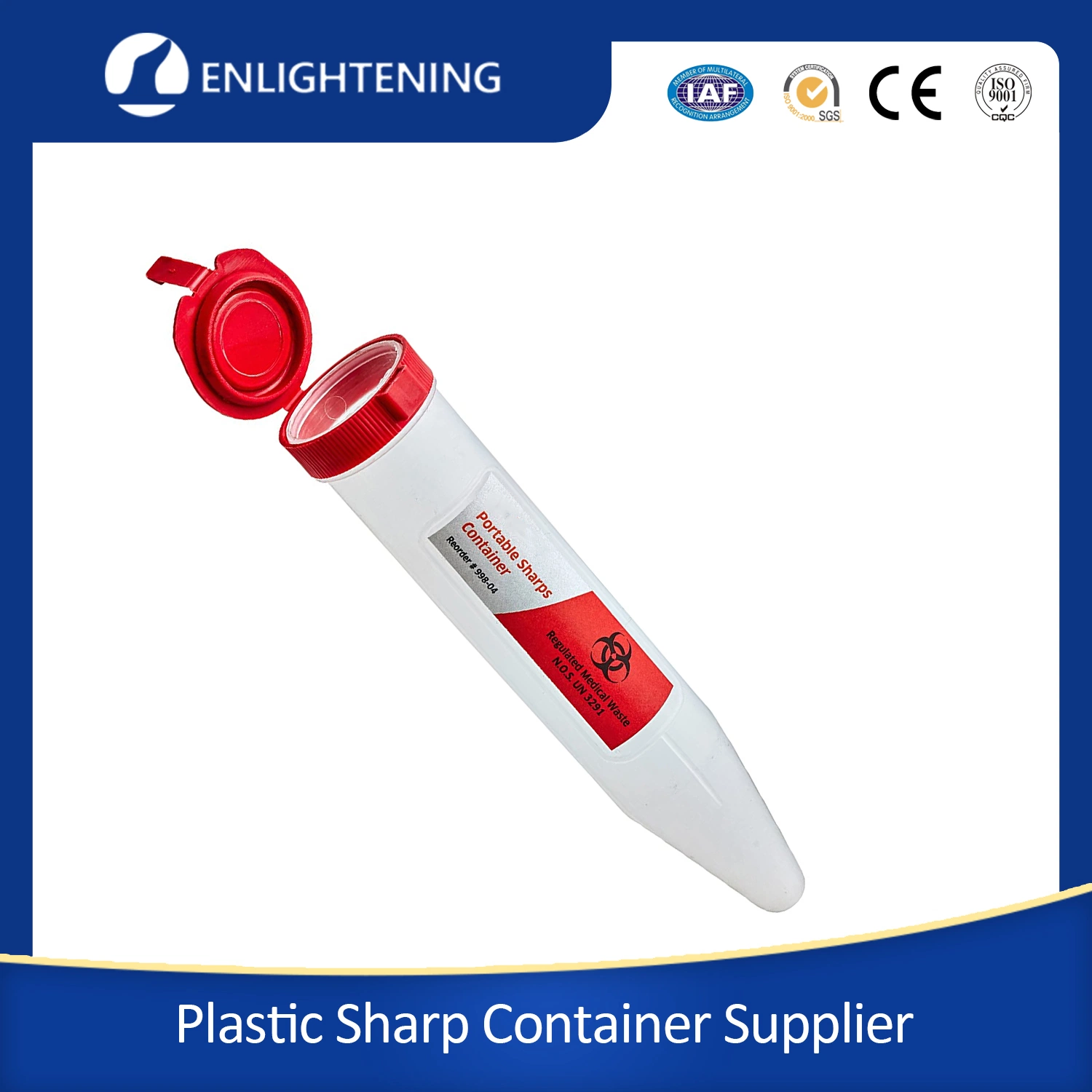 Disposable PP Plastic Medical Waste Sharps Containers/Sharp Bin /Round Sharp Box/Sharp Bin Container with Rotated Cover for Hospital Use