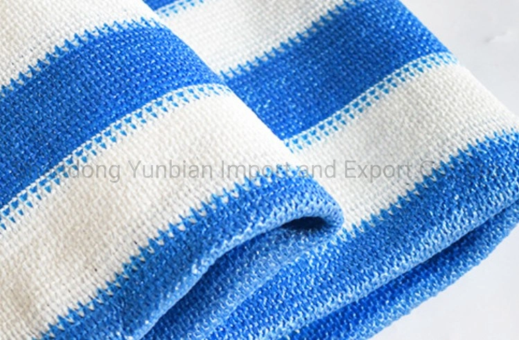 Blue and White Stripe Mesh High-Density Polyethylene