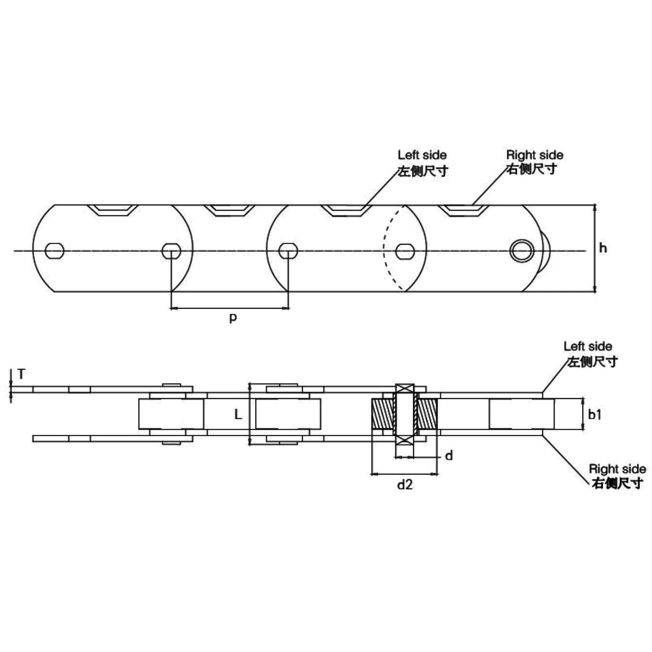 Factory Manufacture Various Transmission Equipment Industrial Cathode Copper Conveyor Roller Chain