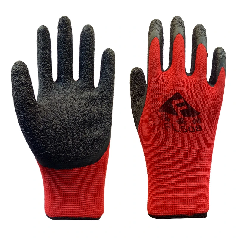 Outdoor Industrial Protective Breathable Anti Slip safety Work Nylon Latex Coated Gardening Mechanical Construction Gloves