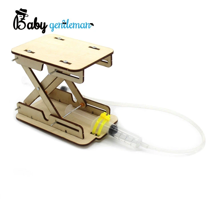 Wooden Single Layer Hydraulic Lift Toy Kids Handmade Science Experiment Model Z04065g