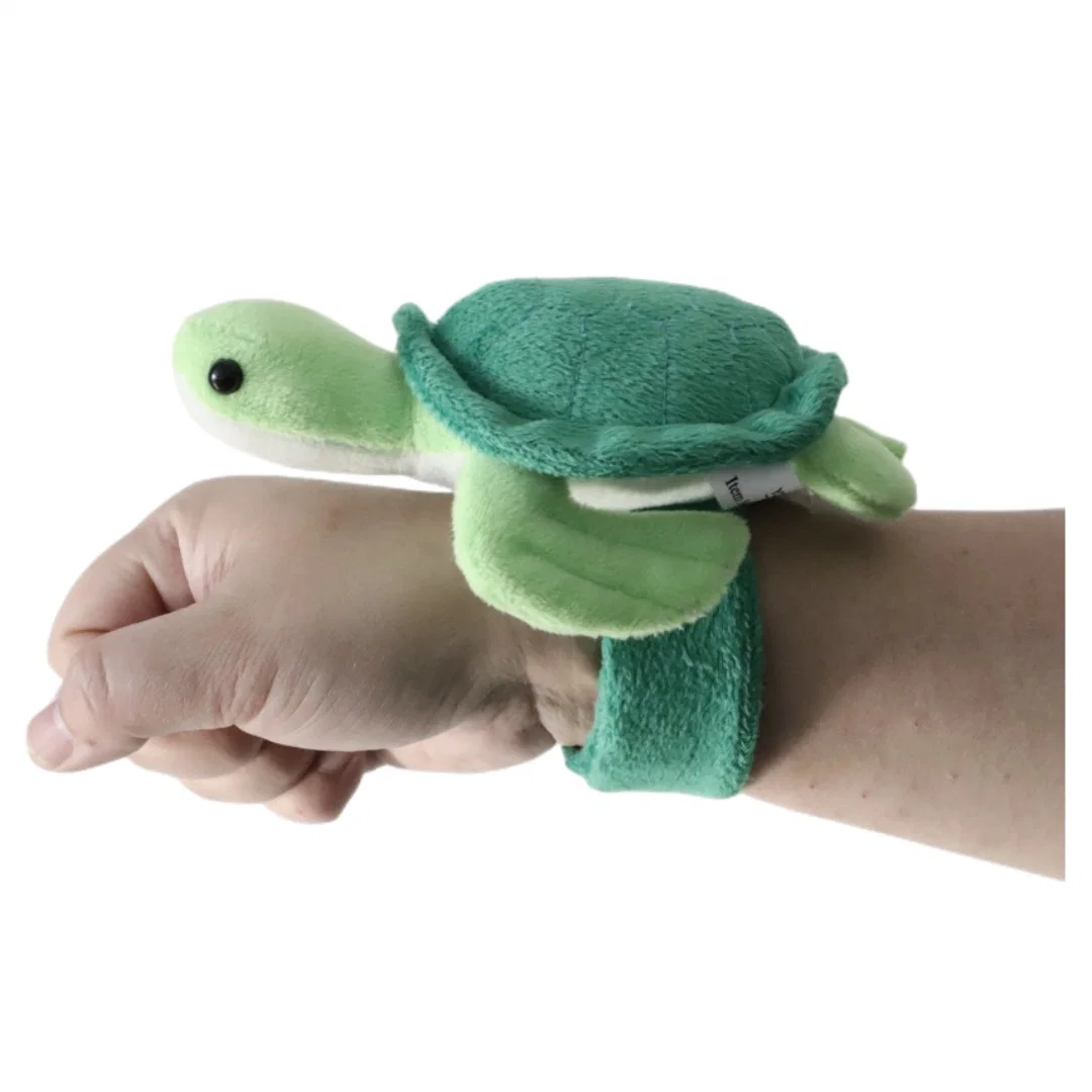 Wholesale/Supplier Green Kids 15cm (H) X 29.5cm (W) Plush Sea Turtle Toys Stuffed Soft Children Slap Bands Toy Gift Wrist Band Animal Bracelet Snapbands