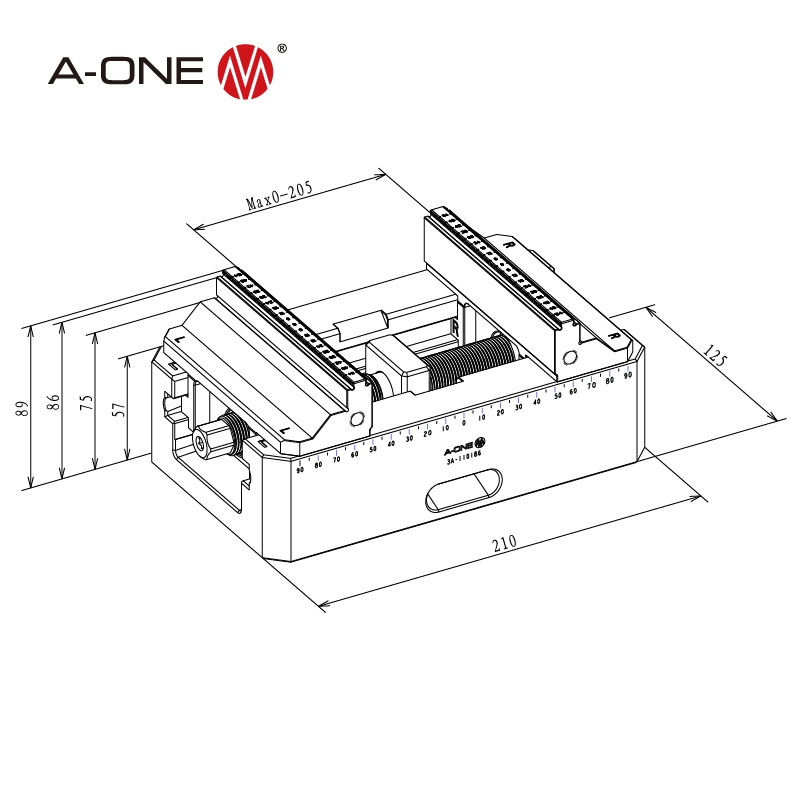 Lang Newest 205 Max Open Self Centering 5 Axis H125 Vise 3A-110186