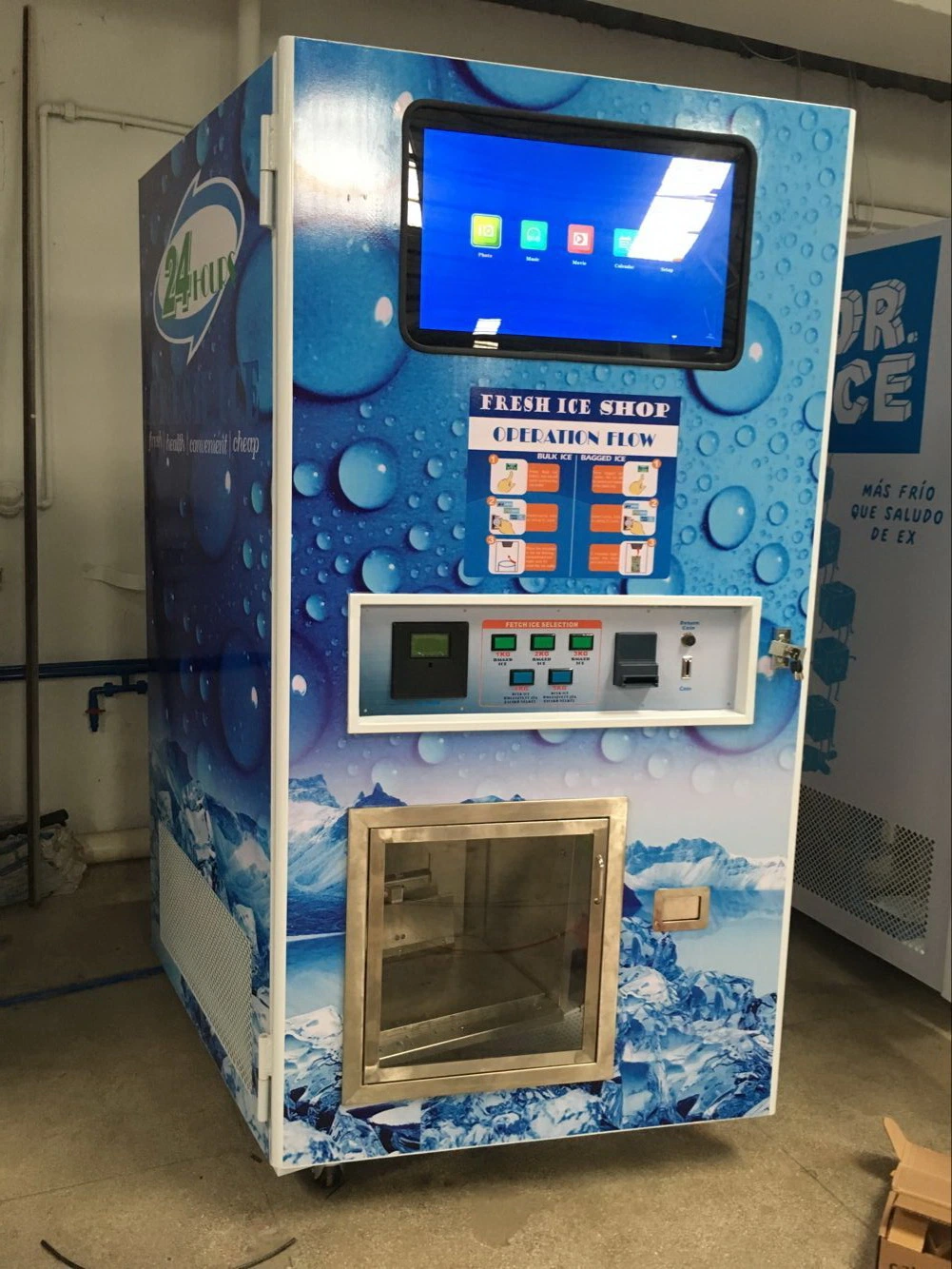 Water and Candy 20t Advanced Tube Smart Cool Machine Outdoors Ice Storage 24 Hour Vending Storage