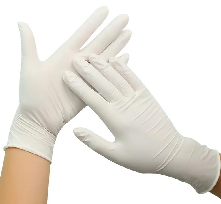 En455 CE 9inch Disposable Hospital Medical White Protection Latex Powder Free Gloves