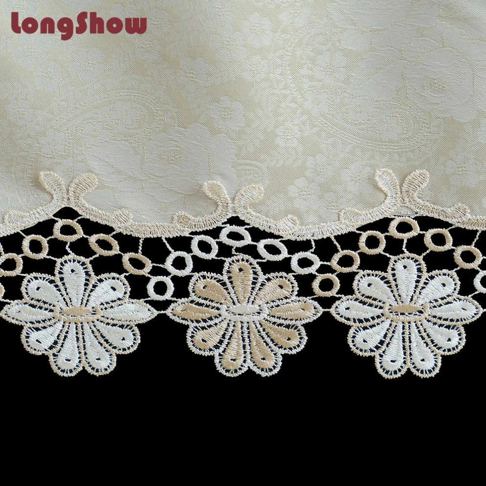 75cm X180cm Comfortable Cloth Fabric Jacquard Table Runner with Two Colors Lace