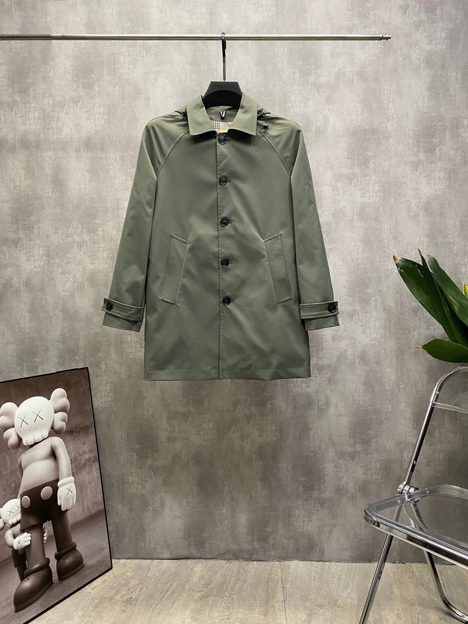 Marca de lujo de Londres cheque reversible Bomber Trench Coat corto Gabardina Heritage