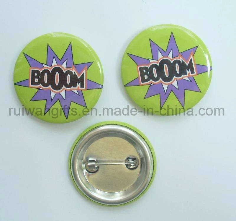 25mm Forma redonda com botão de estanho Segurança Badge com Design Personalizado