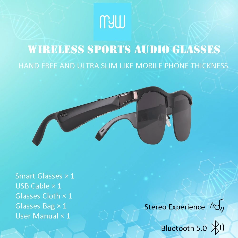 Audio Stereo Sounds Sunglasses Sport Action Glasses UV Proof Voice Control Bluetooth Sunglasses Open Ear Wireless Sunglasses