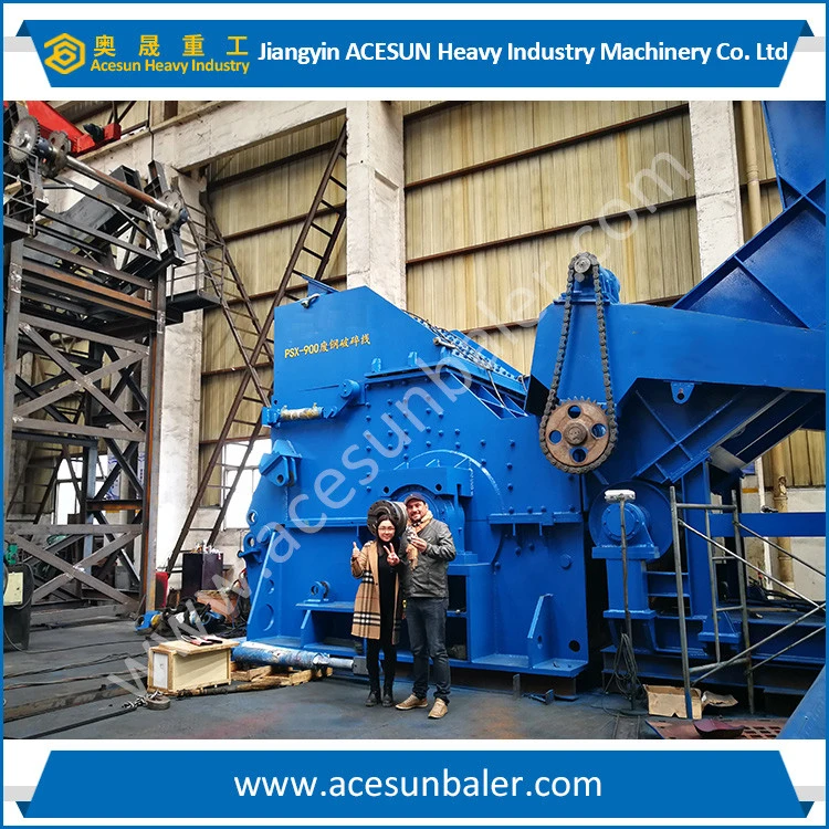 Scrap Recycling Iron Steel Metal Waste Scrap Steel Shredding Line Waste Light Metal Recycling Hammer Shredder Machine for Sale