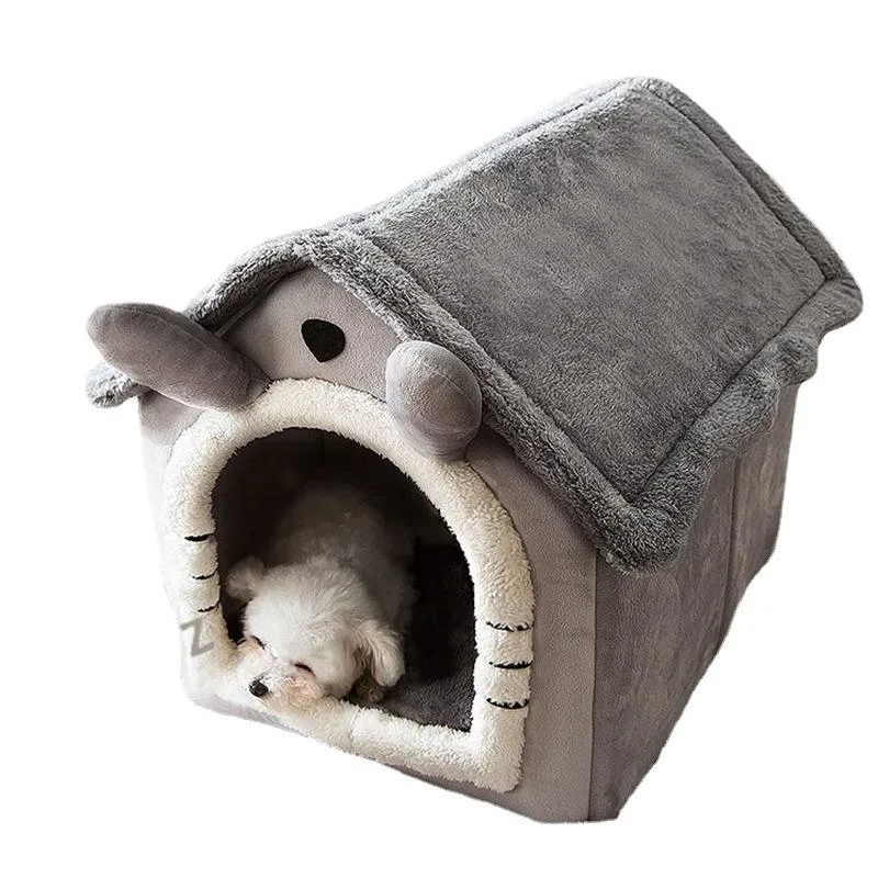 Camas PARA cão pequeno Gatos Teddy lavável inverno quente macio Luxury Plush Cat Nest Bed House Pet House