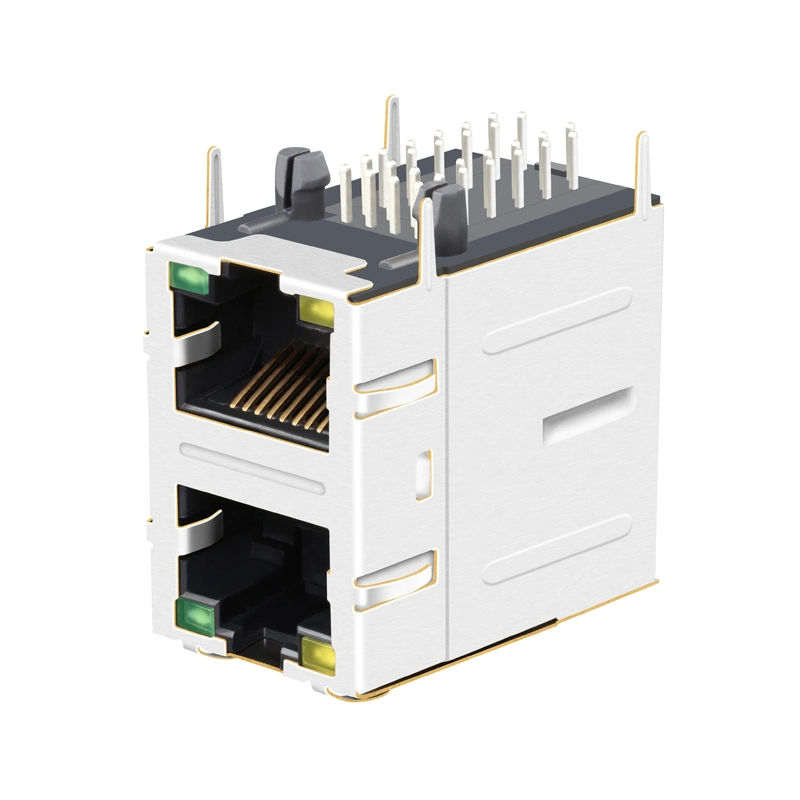 2.5g Base-T Ethernet Shielded Fast Jack Network Socket Magnetics Module 2X1 Multi-Port RJ45 Connector