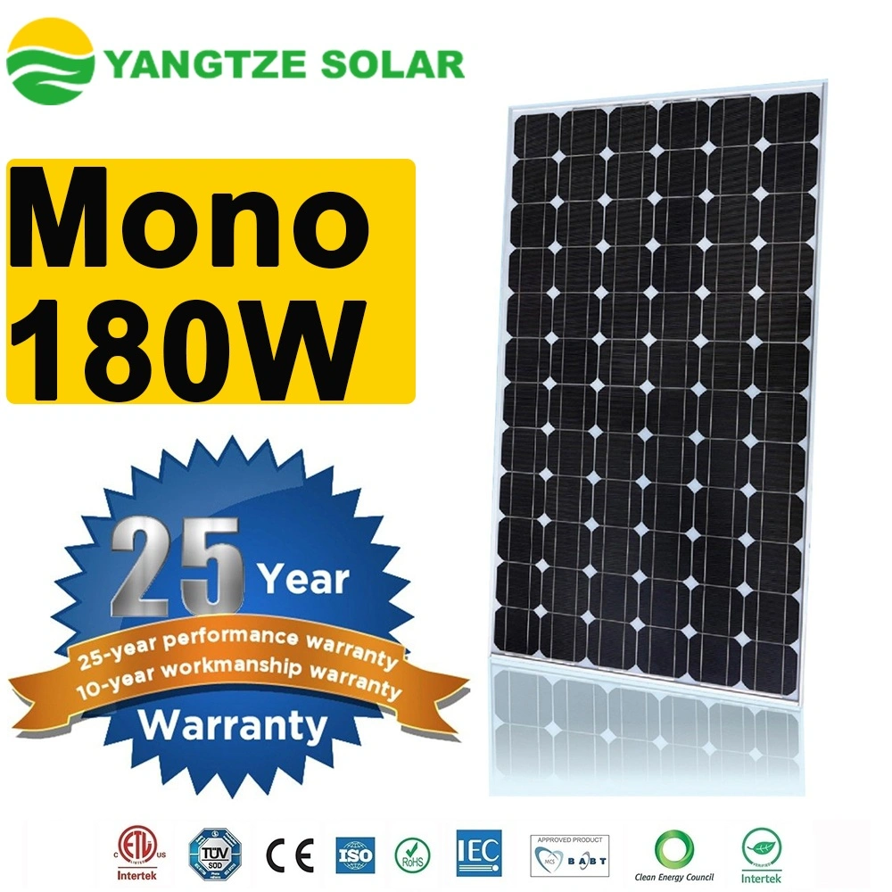 Yangtze 18V 185W panel solar de silicio monocristalino Cargando batería 12V