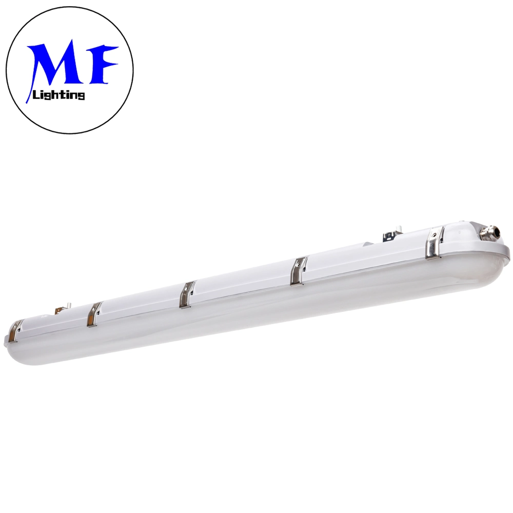 2FT 4FT 5FT Waterproof IP66 20W 40W 60W Linkable Tunnel Railway Train Station Vapor Tight Tube Batten Motion Sensor 90min Emergency RGBW LED Tri Proof Light