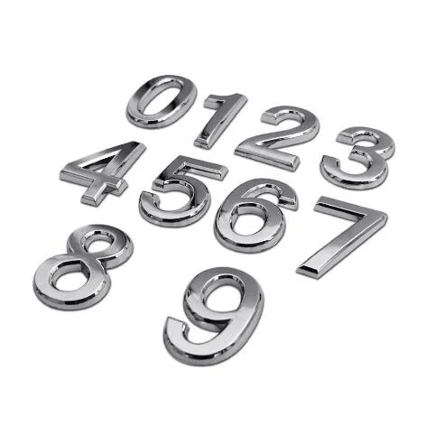 معدن ثلاثي الأبعاد السيارة الأحرف الأبجدية الأحرف رقم الملصق