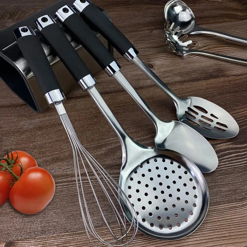 Stainless Steel Kitchen Utensils Set Cookware Tools Soup Ladle Household Cooking Gadget Whisk Turner Pasta Spoon Kitchenware Set