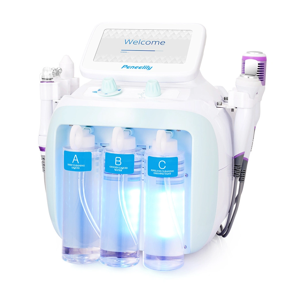 6 en 1 Hydro Limpieza Profunda Facial Hidratante Hydrodermabrasion multifuncional Accesorios Equipos de belleza