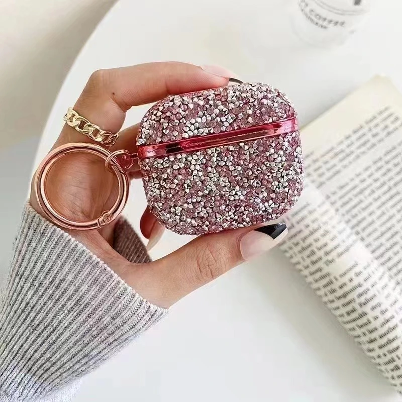 Custom Designs Multi-Color Bling Rhinestones Glitter Diamond Wireless Earphone Case for Airpods 2 3 PRO