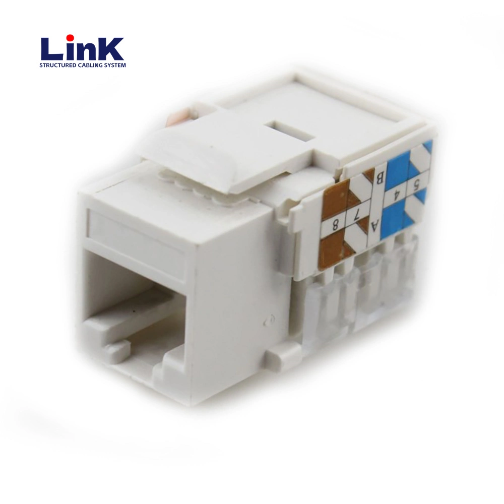 Rj-45 Ethernet Cat5 CAT6 Keystone Network Jack 180 Degree for Telecom