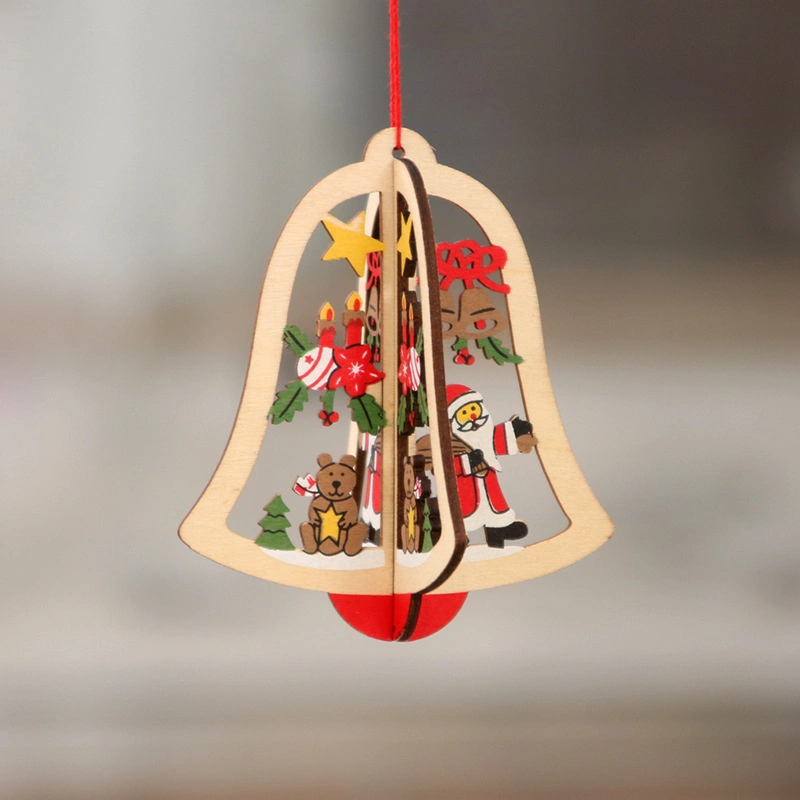 Custom Natural Beech Wood Promotional Christmas Decoration