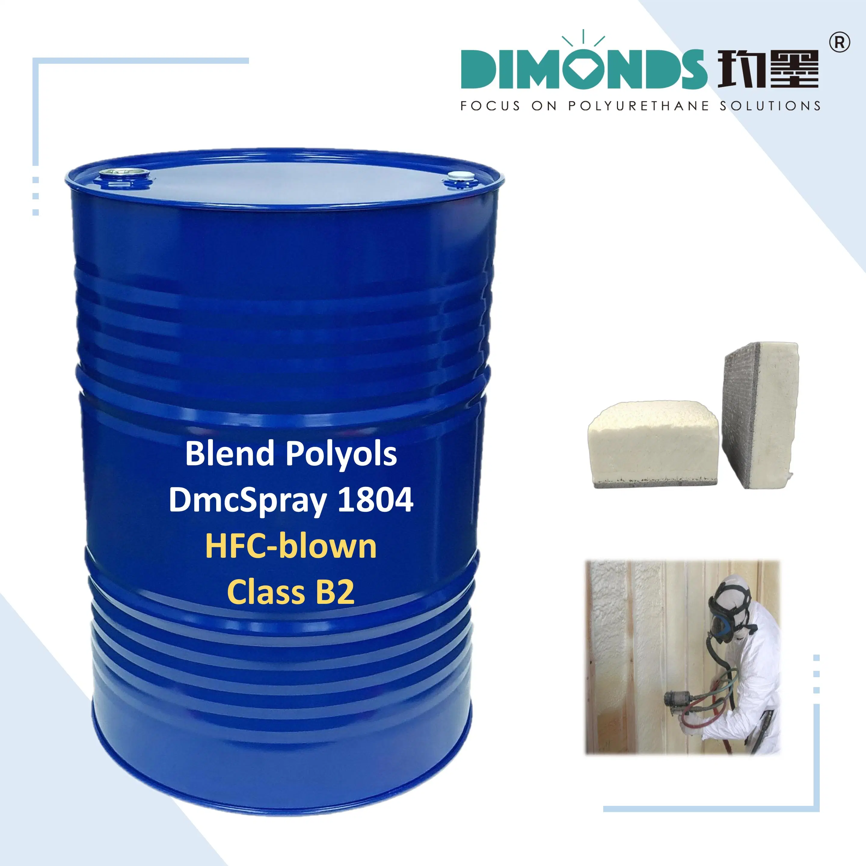 Hfc-Blown Polyurethane Blend Polyol for Spray Foam Building Insulation Class B2