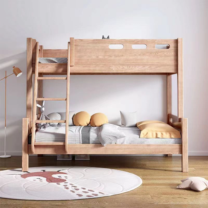 Luxury Support Customization Modern Home Bedroom Furniture Children Single Double Furniture Children Bed Beech Walnut Bed Kids' Beds