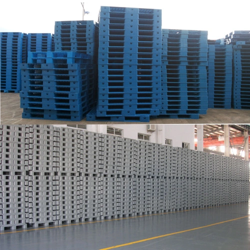 3 Runners Bottom Grid Surface HDPE Virgin Material Rack and Stack Plastic Pallet