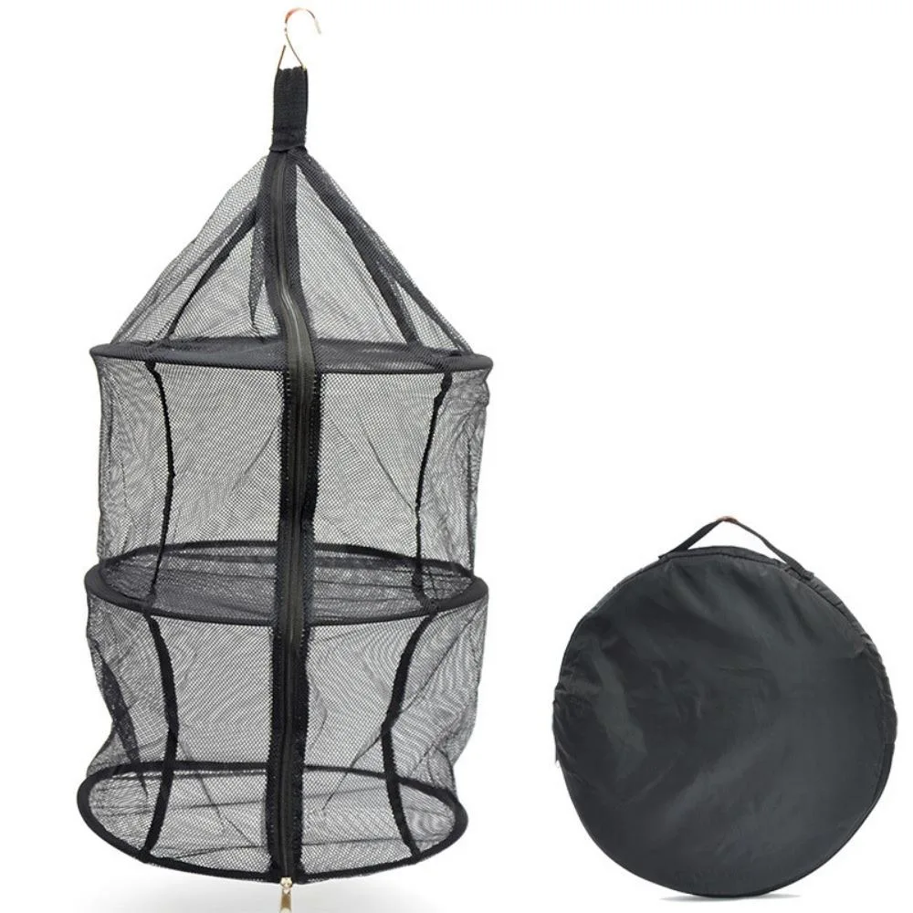 Foldable Suspension Hanging Mesh Storage Basket Fishing Nets Dryer Bag Garden Plants Folding Square 3 or 4 Tier Drying Rack Bl20032