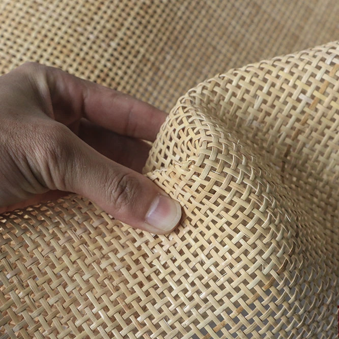 Semi-Bleached Rattan Sheet Material with Skin Peel Bark