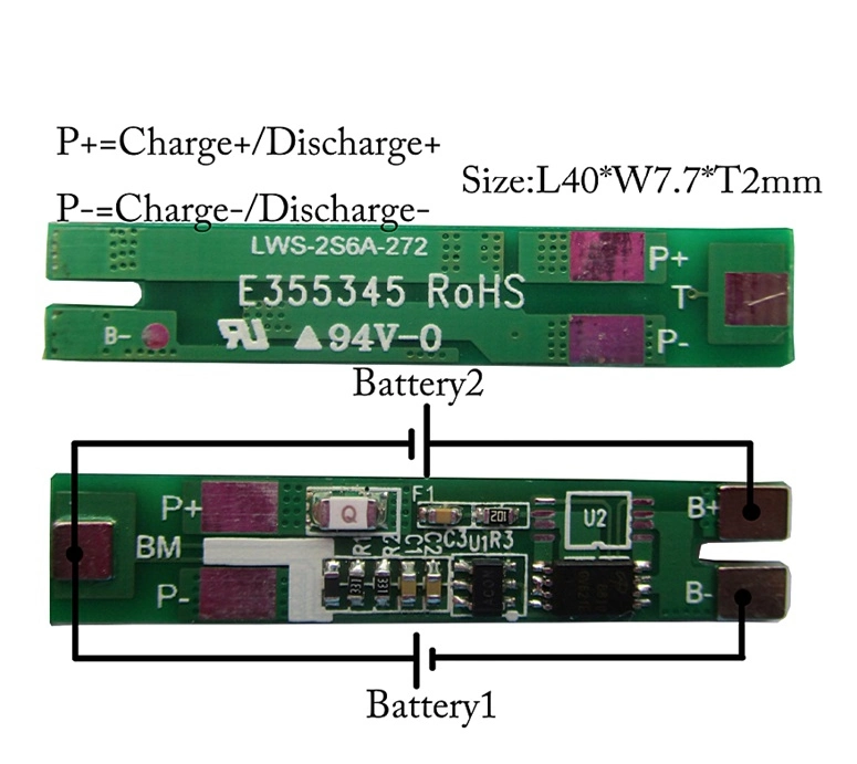 Shenzhen Assemble BMS 7.4V Li-ion Circuit Board 2s6a