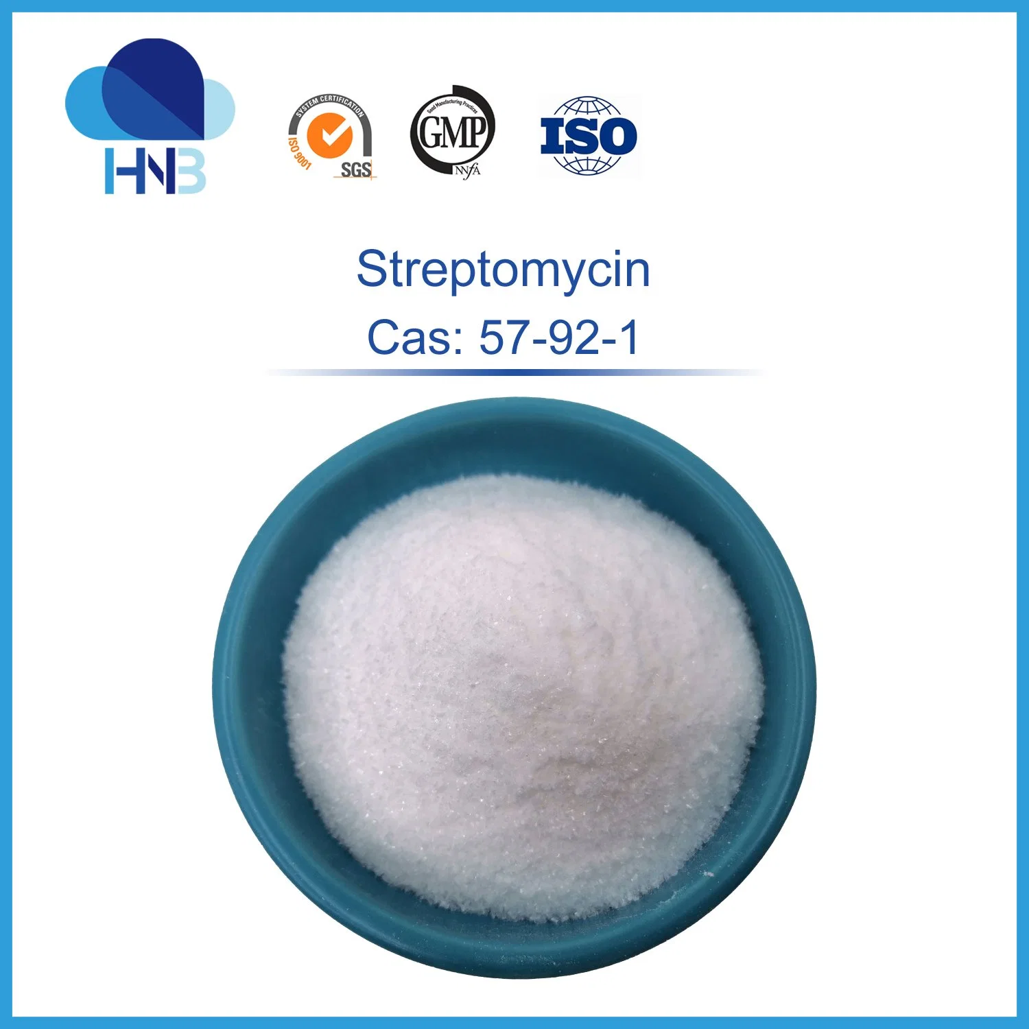 CAS 57-92-1 Sulfate de streptomycine intermédiaire pharmaceutique Poudre Streptocycline