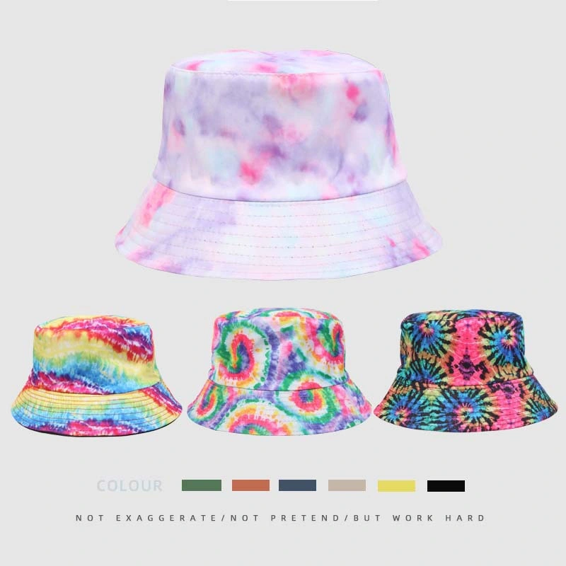 New 3D Printing Pattern Fisherman Hat Tie-Dyed Double-Sided Pot Hat Men and Women Summer Outdoor Sun Protection Bucket Hat